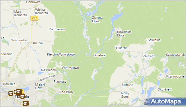 mapa Gołąbek gmina Cekcyn, Gołąbek gmina Cekcyn na mapie Targeo