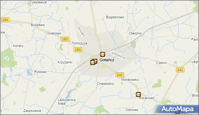 mapa Gołańcz, Gołańcz na mapie Targeo