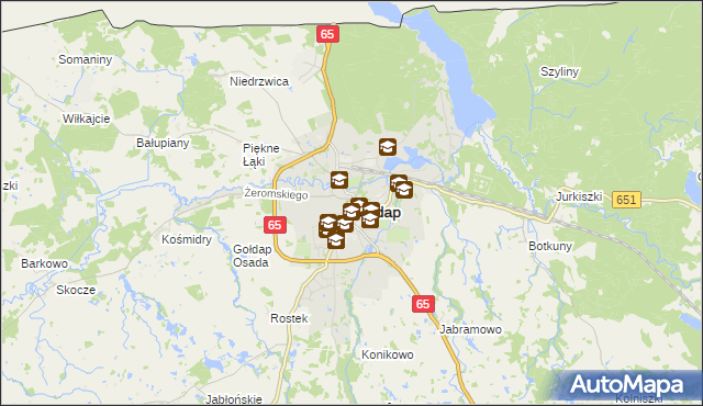 mapa Gołdap, Gołdap na mapie Targeo