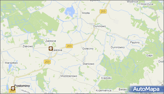 mapa Golęcino, Golęcino na mapie Targeo