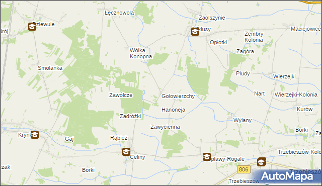 mapa Gołowierzchy, Gołowierzchy na mapie Targeo