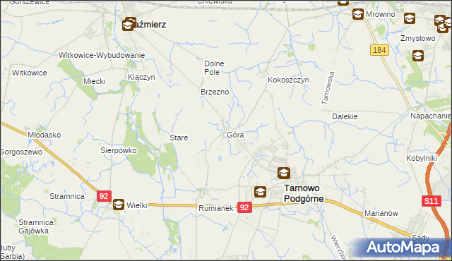 mapa Góra gmina Tarnowo Podgórne, Góra gmina Tarnowo Podgórne na mapie Targeo