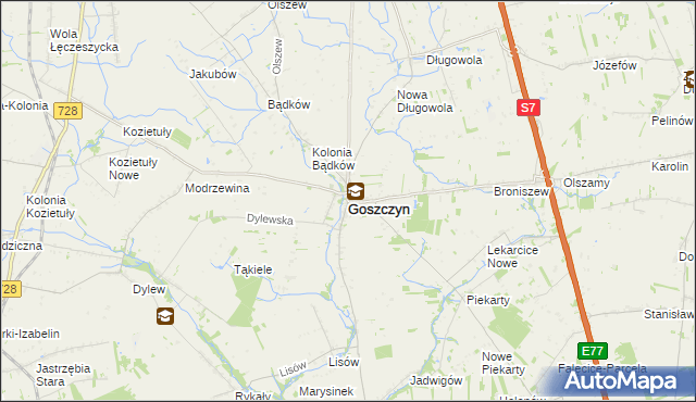 mapa Goszczyn powiat grójecki, Goszczyn powiat grójecki na mapie Targeo