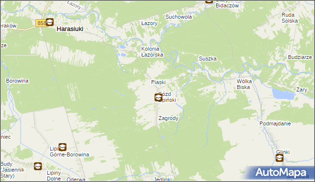 mapa Gózd Lipiński, Gózd Lipiński na mapie Targeo