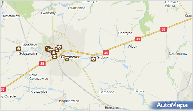 mapa Grobniki, Grobniki na mapie Targeo