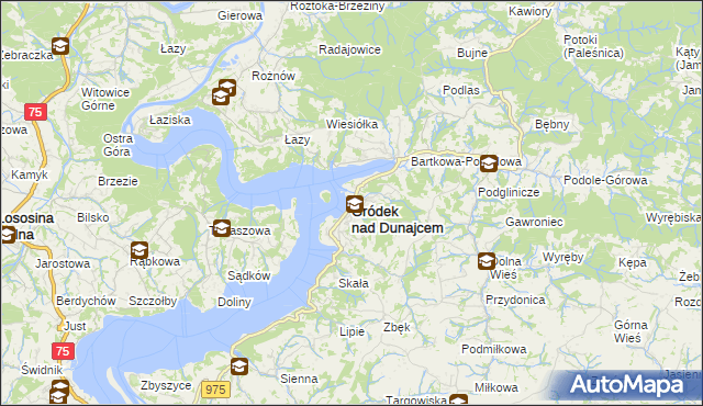 mapa Gródek nad Dunajcem, Gródek nad Dunajcem na mapie Targeo