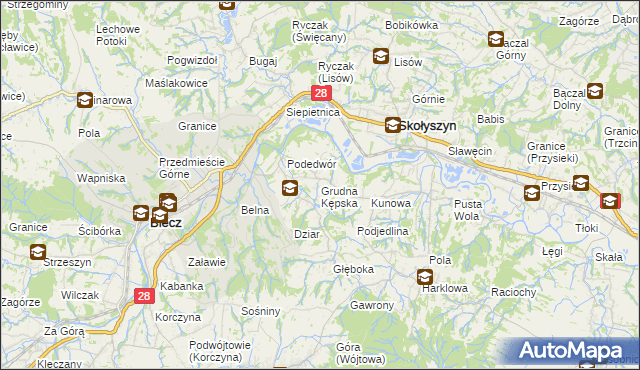 mapa Grudna Kępska, Grudna Kępska na mapie Targeo