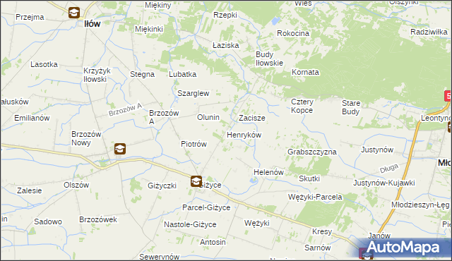mapa Henryków gmina Iłów, Henryków gmina Iłów na mapie Targeo