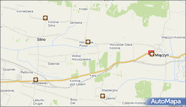 mapa Horyszów-Nowa Kolonia, Horyszów-Nowa Kolonia na mapie Targeo