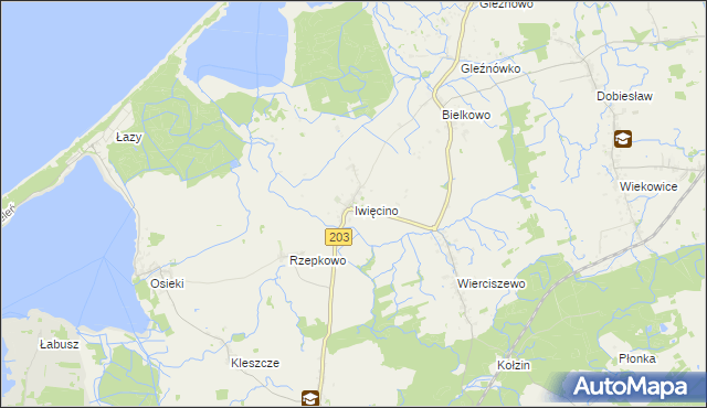 mapa Iwięcino, Iwięcino na mapie Targeo