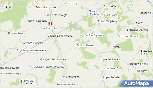 mapa Jabłoń-Śliwowo, Jabłoń-Śliwowo na mapie Targeo