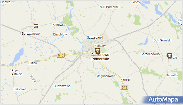 mapa Jabłonowo Pomorskie, Jabłonowo Pomorskie na mapie Targeo