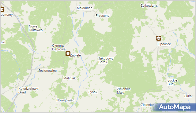 mapa Jakubowy Borek, Jakubowy Borek na mapie Targeo