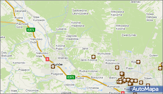 mapa Janik, Janik na mapie Targeo
