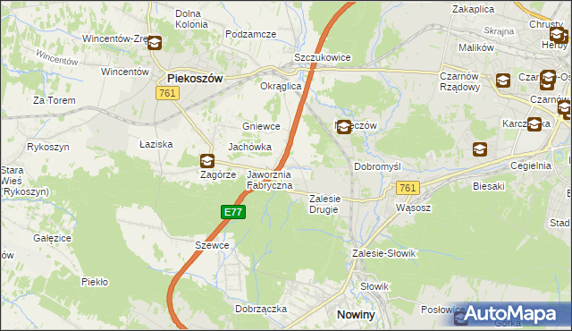 mapa Janów gmina Piekoszów, Janów gmina Piekoszów na mapie Targeo