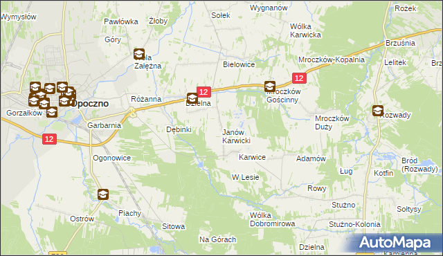 mapa Janów Karwicki, Janów Karwicki na mapie Targeo