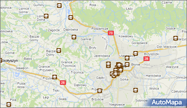 mapa Jareniówka, Jareniówka na mapie Targeo