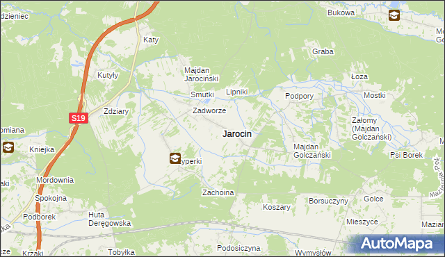 mapa Jarocin powiat niżański, Jarocin powiat niżański na mapie Targeo