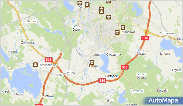 mapa Jaroty, Jaroty na mapie Targeo