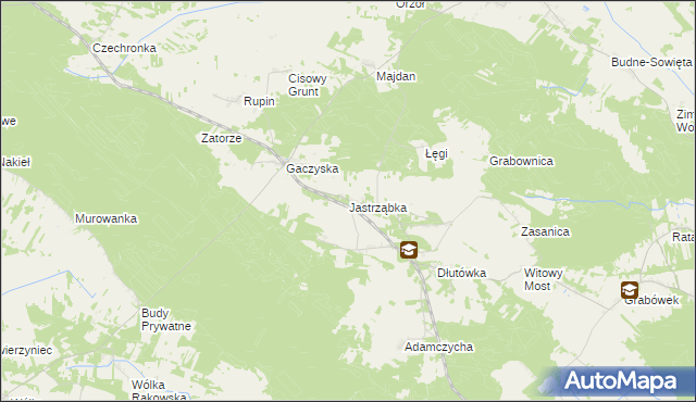 mapa Jastrząbka, Jastrząbka na mapie Targeo