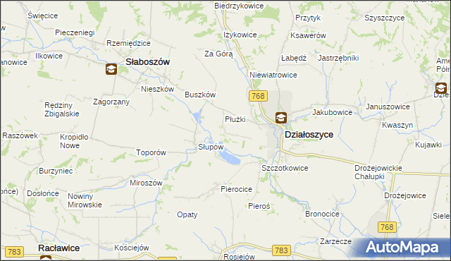 mapa Jazdowice, Jazdowice na mapie Targeo