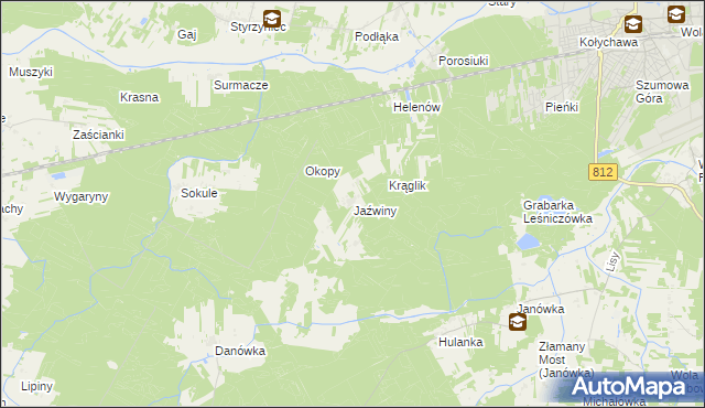 mapa Jaźwiny gmina Biała Podlaska, Jaźwiny gmina Biała Podlaska na mapie Targeo