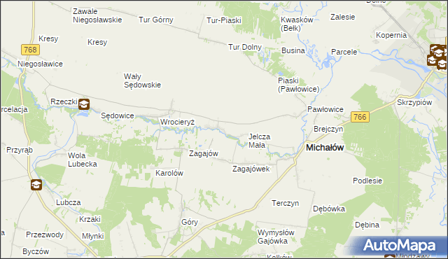 mapa Jelcza Wielka, Jelcza Wielka na mapie Targeo