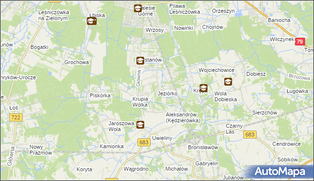 mapa Jeziórko gmina Prażmów, Jeziórko gmina Prażmów na mapie Targeo