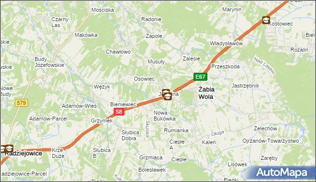 mapa Józefina gmina Żabia Wola, Józefina gmina Żabia Wola na mapie Targeo