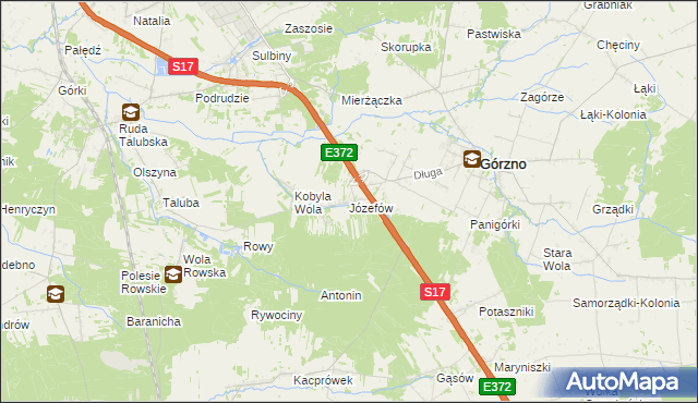 mapa Józefów gmina Górzno, Józefów gmina Górzno na mapie Targeo