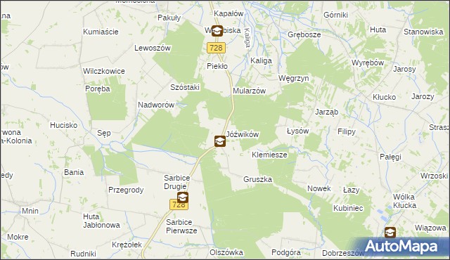 mapa Jóźwików, Jóźwików na mapie Targeo