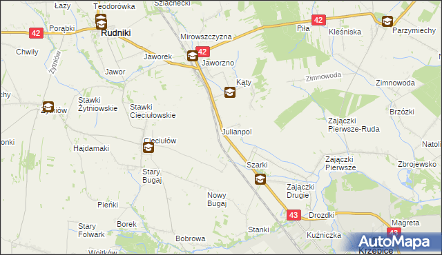 mapa Julianpol, Julianpol na mapie Targeo