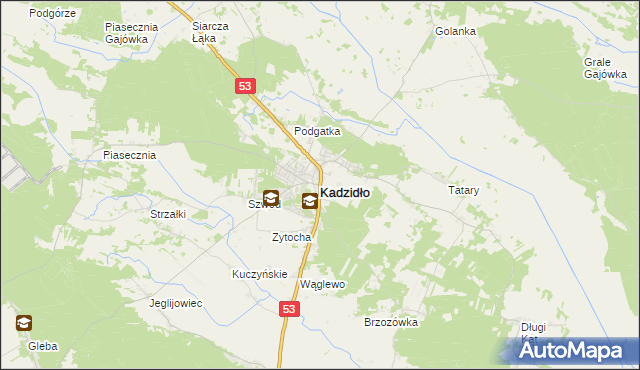 mapa Kadzidło, Kadzidło na mapie Targeo