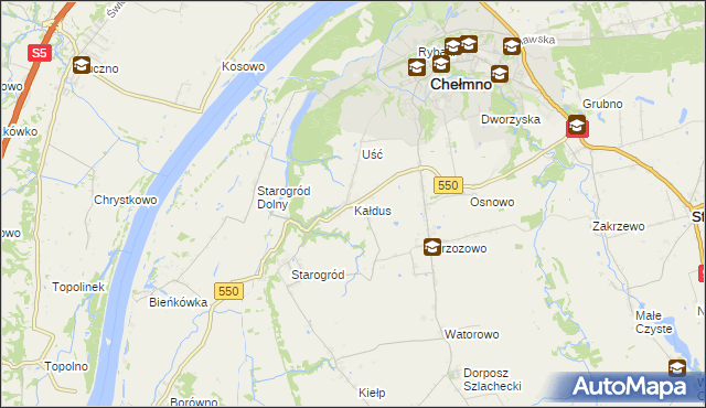 mapa Kałdus, Kałdus na mapie Targeo