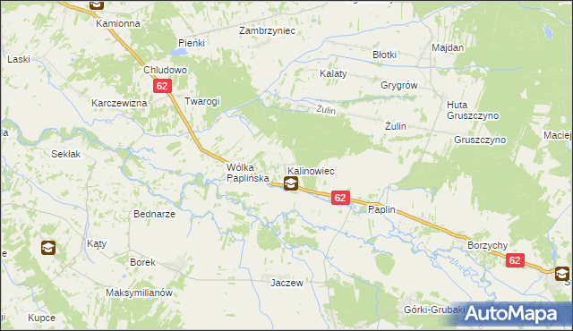 mapa Kalinowiec gmina Łochów, Kalinowiec gmina Łochów na mapie Targeo