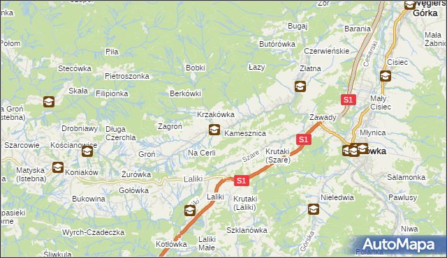 mapa Kamesznica, Kamesznica na mapie Targeo