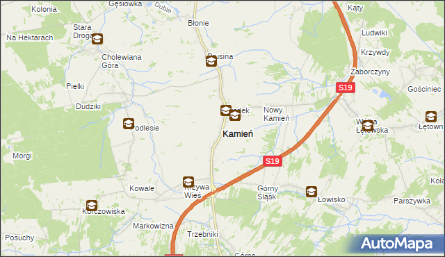 mapa Kamień powiat rzeszowski, Kamień powiat rzeszowski na mapie Targeo