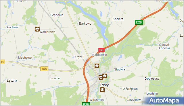mapa Karczewie, Karczewie na mapie Targeo