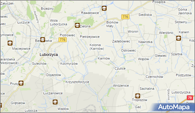 mapa Karniów, Karniów na mapie Targeo