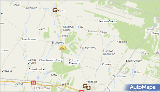 mapa Katarzynowo gmina Strzałkowo, Katarzynowo gmina Strzałkowo na mapie Targeo