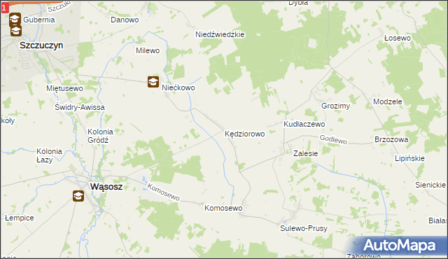 mapa Kędziorowo, Kędziorowo na mapie Targeo