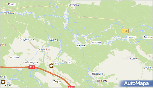 mapa Kępiste gmina Bobolice, Kępiste gmina Bobolice na mapie Targeo