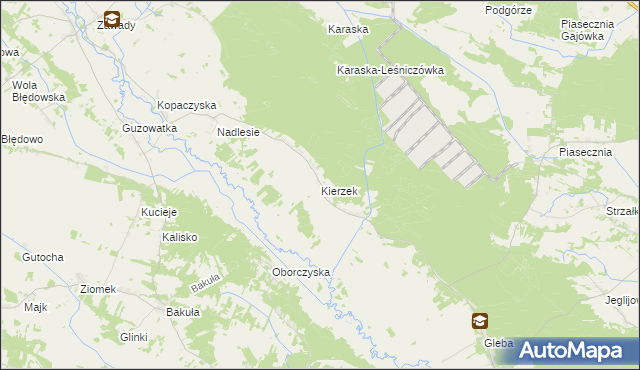 mapa Kierzek gmina Kadzidło, Kierzek gmina Kadzidło na mapie Targeo