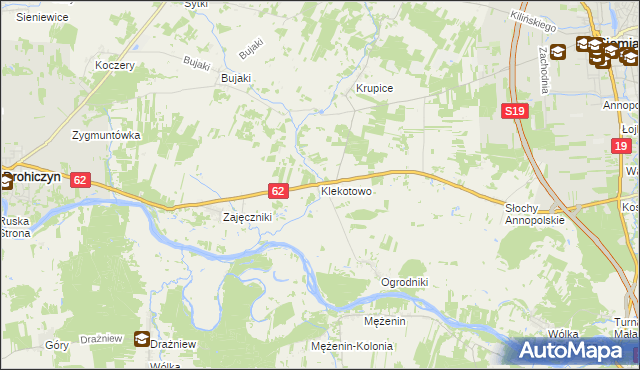 mapa Klekotowo gmina Siemiatycze, Klekotowo gmina Siemiatycze na mapie Targeo