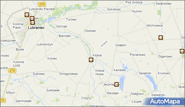 mapa Kłobia, Kłobia na mapie Targeo