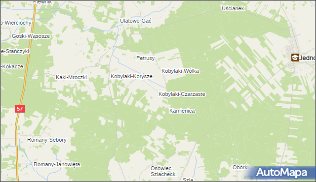 mapa Kobylaki-Czarzaste, Kobylaki-Czarzaste na mapie Targeo