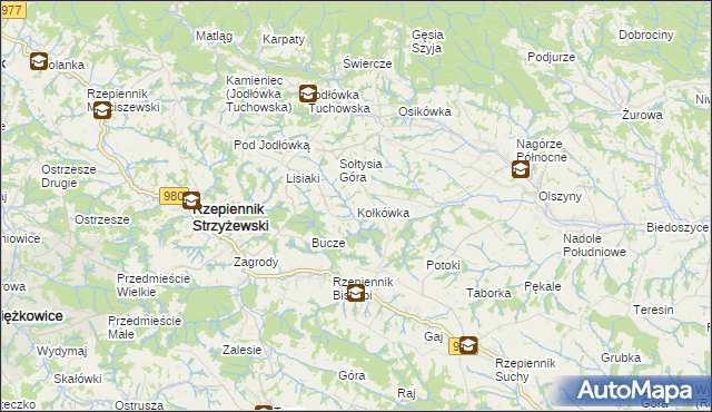 mapa Kołkówka, Kołkówka na mapie Targeo