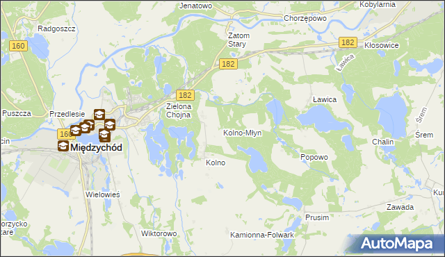 mapa Kolno-Młyn, Kolno-Młyn na mapie Targeo