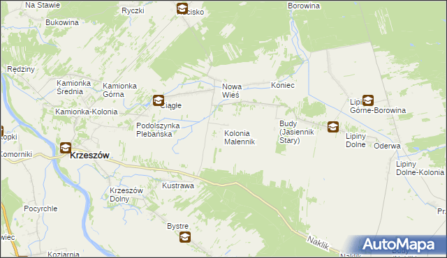 mapa Kolonia Malennik, Kolonia Malennik na mapie Targeo