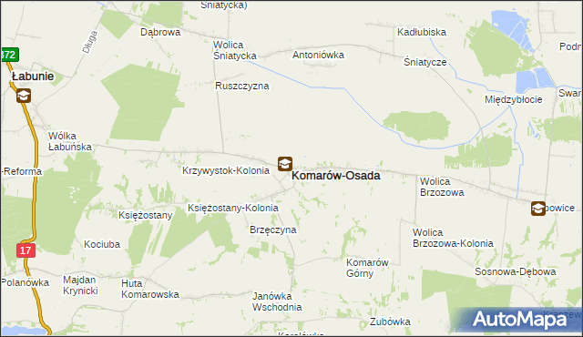 mapa Komarów-Osada, Komarów-Osada na mapie Targeo